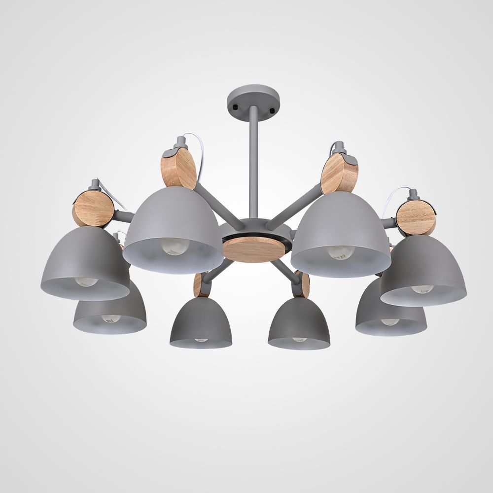 Люстра на штанге ROLLA 8 Gray 90*90* см, 8*E27*60W, ImperiumLoft ROLLA01, Серый
