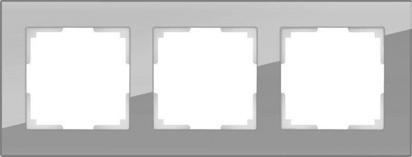 WL01-Frame-03 / Рамка на 3 поста (серый,стекло), 4690389061271