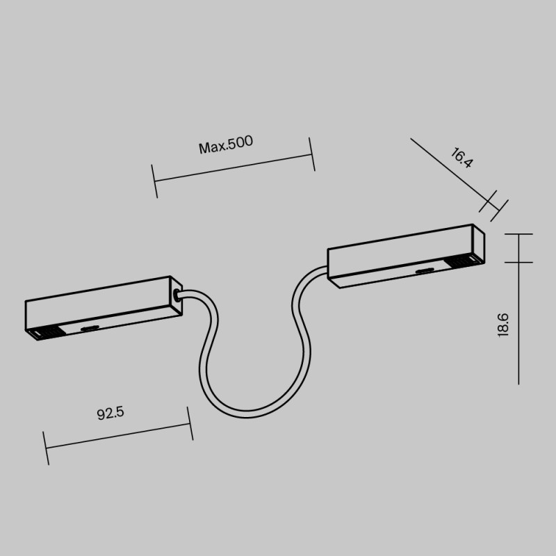Подвод питания 68,5*1,6*1,8 см, Maytoni Technical Accessories for tracks Exility TRA034CPC-42B-50 черный