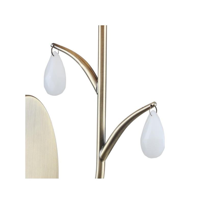 Бра Favourite Castellum 2769-1W, D220*W160*H450, античная латунь, плафон из ткани кремового цвета, декоративные элементы в виде хрустальных подвесок