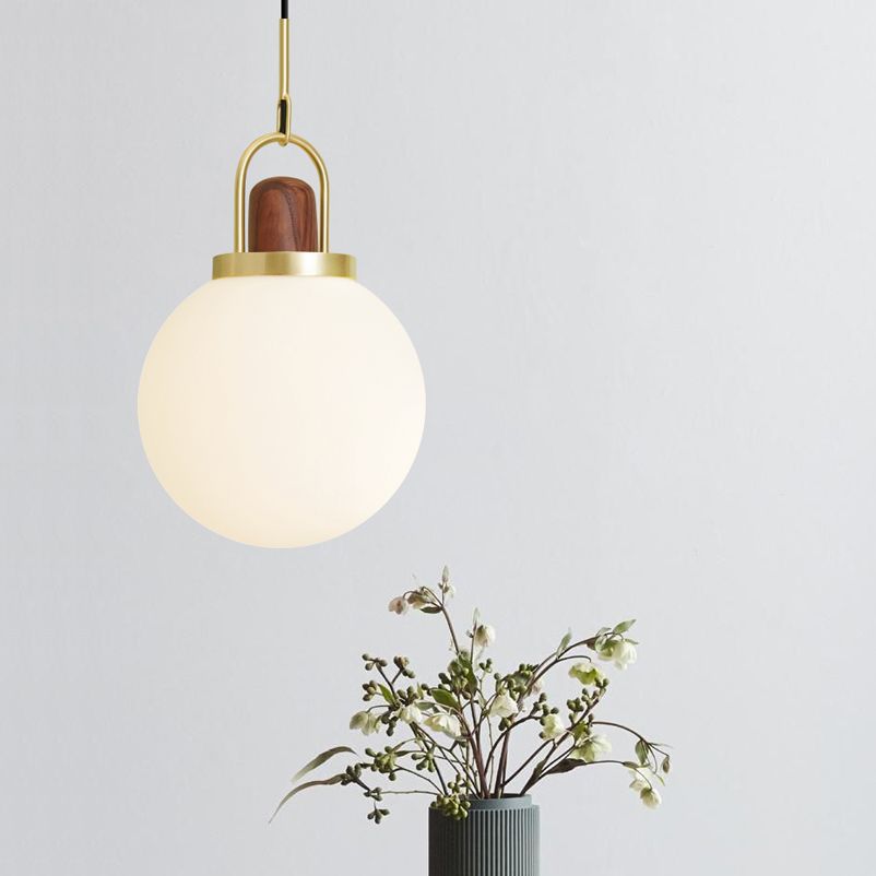 Подвесной светильник Arc Globe Шар D30 30*30*30 см, 1*E27*60W, ImperiumLoft 101295-26, Латунь, Дерево
