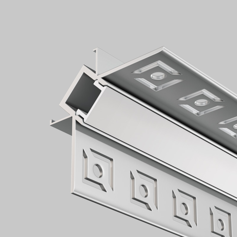 Алюминиевый профиль  Встраиваемый 2000*46*24 мм для светодиодной ленты Maytoni Led strip Серебро ALM-4623-S-2M