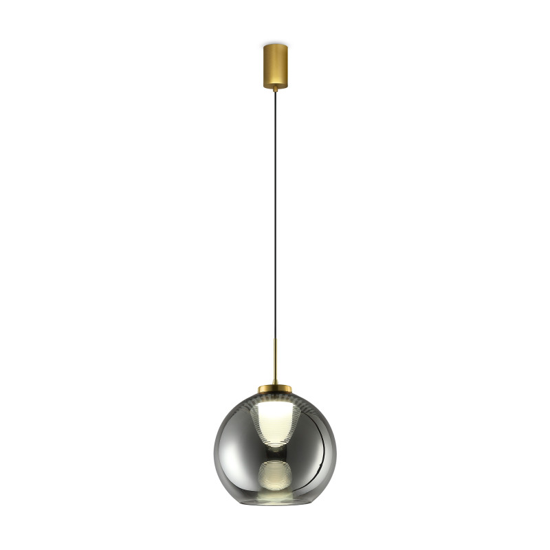 Светильник 20 см, 5W, 3000K, Freya Fume FR5399PL-L4BS2, латунь