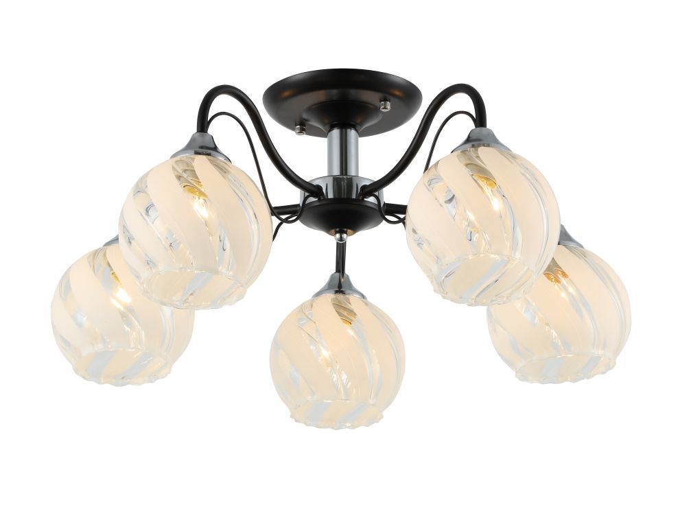 Люстра L550 x W550 x H250, мм, 5*40W (200W), BLACK+CH (Черный+Хром) Sfera Sveta 74310/5 BLACK+CHROME