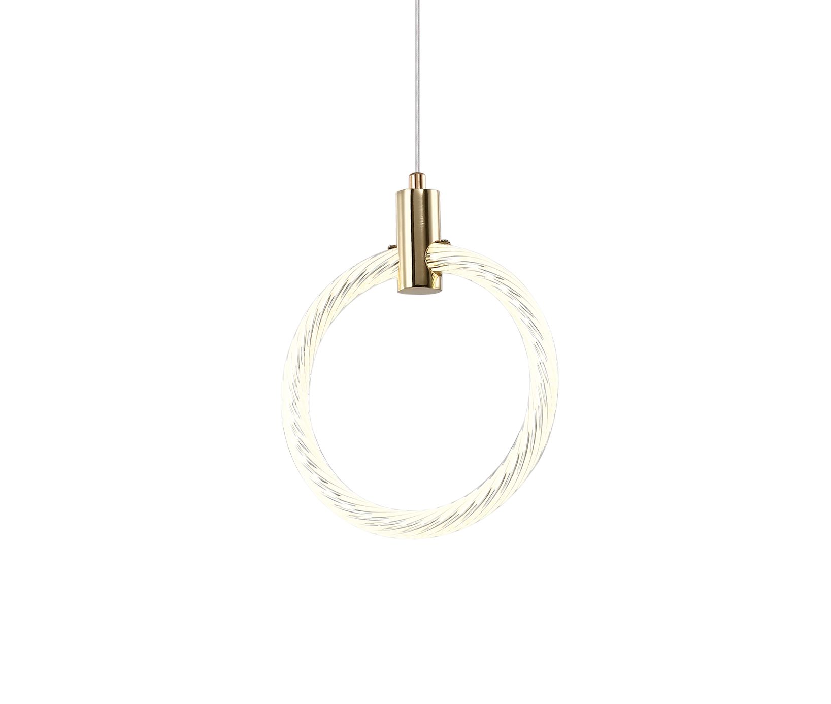 Светильник подвесной 20*20 см, LED 17W 4000K золото Zortes Ringer ZRS.57792.17