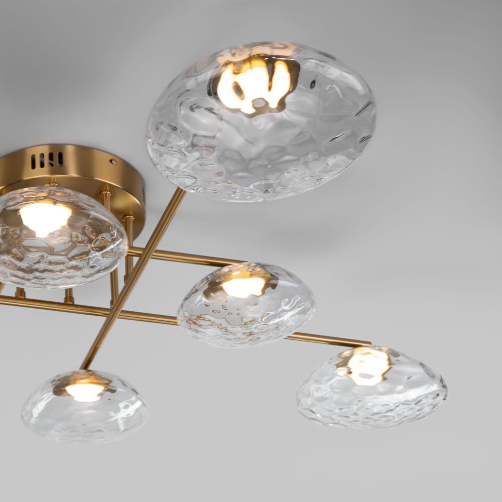 Светильник 110*110*25 см, LED*37W, 3000K, Eurosvet Ripple 50389 LED, латунь, a069026