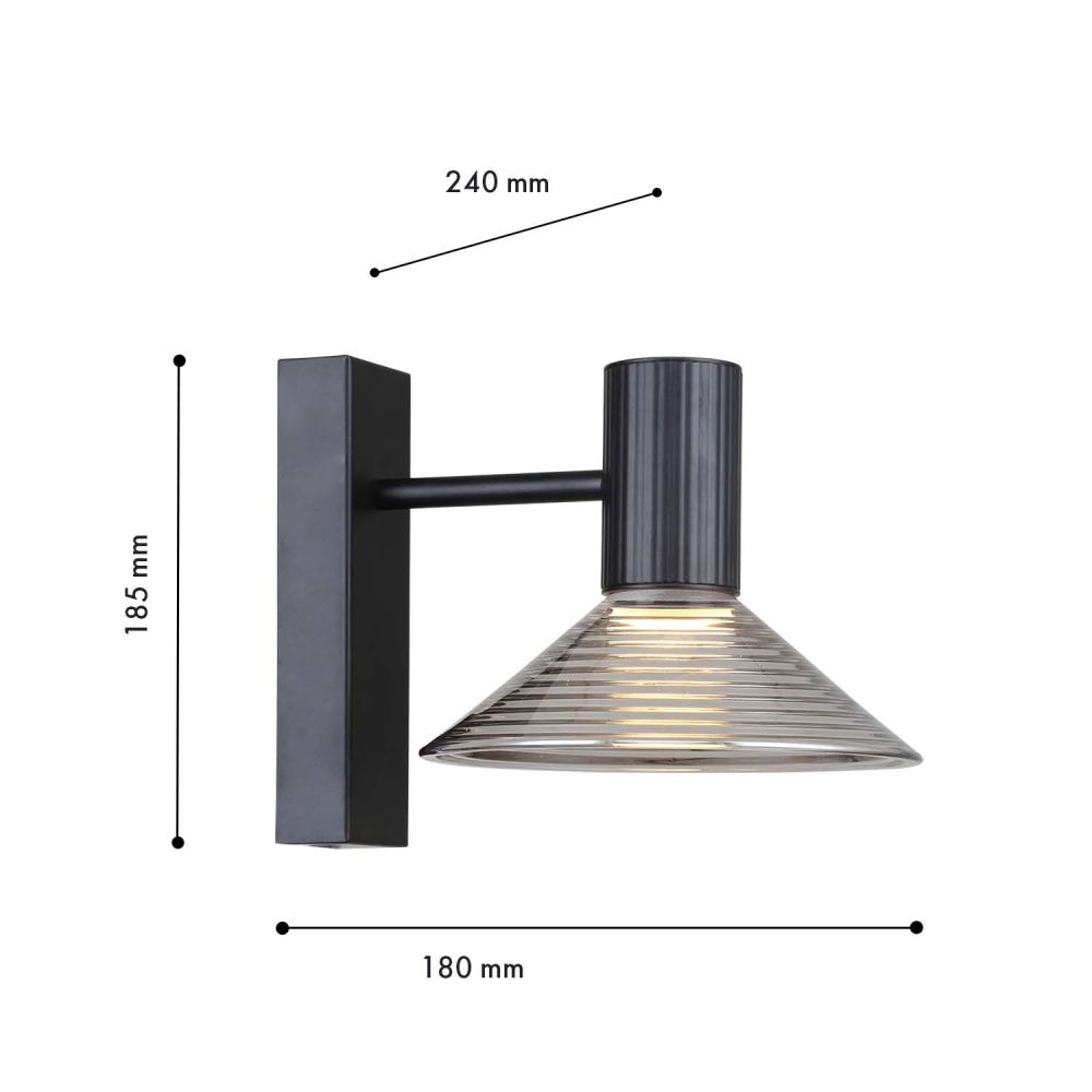 Бра 18*18,5 см, 1*LED, 6W, 3000K, F-Promo Feris 4622-1W, черный матовый