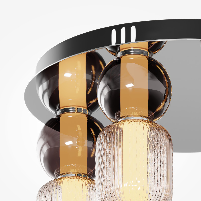 Накладная люстра 43*43*25,5 см, LED, 60W, 3000К, Maytoni DROP MOD273CL-L60CH3K хром