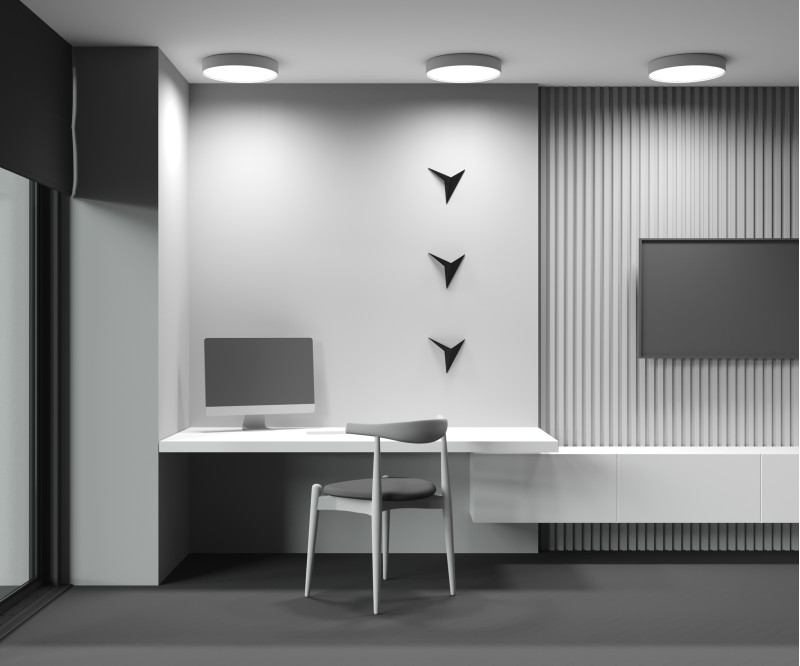 Накладной светильник 40*40*6 см, LED, 45W, 4000К, Maytoni Technical Zon C032CL-45W4K-RD-W белый