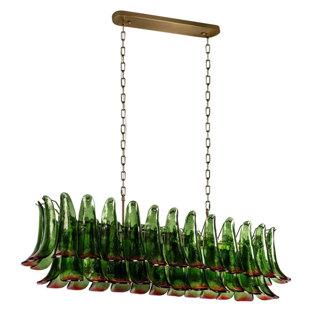 Подвесная люстра 120 см, Loft IT Lilou 10600/1200R Green red, бронза