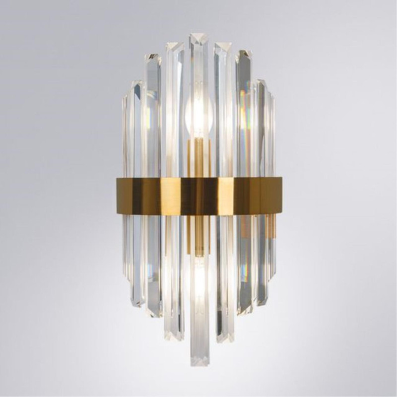 Настенный светильник 40 см, Arte Lamp Fedelta A1068AP-2PB, латунь
