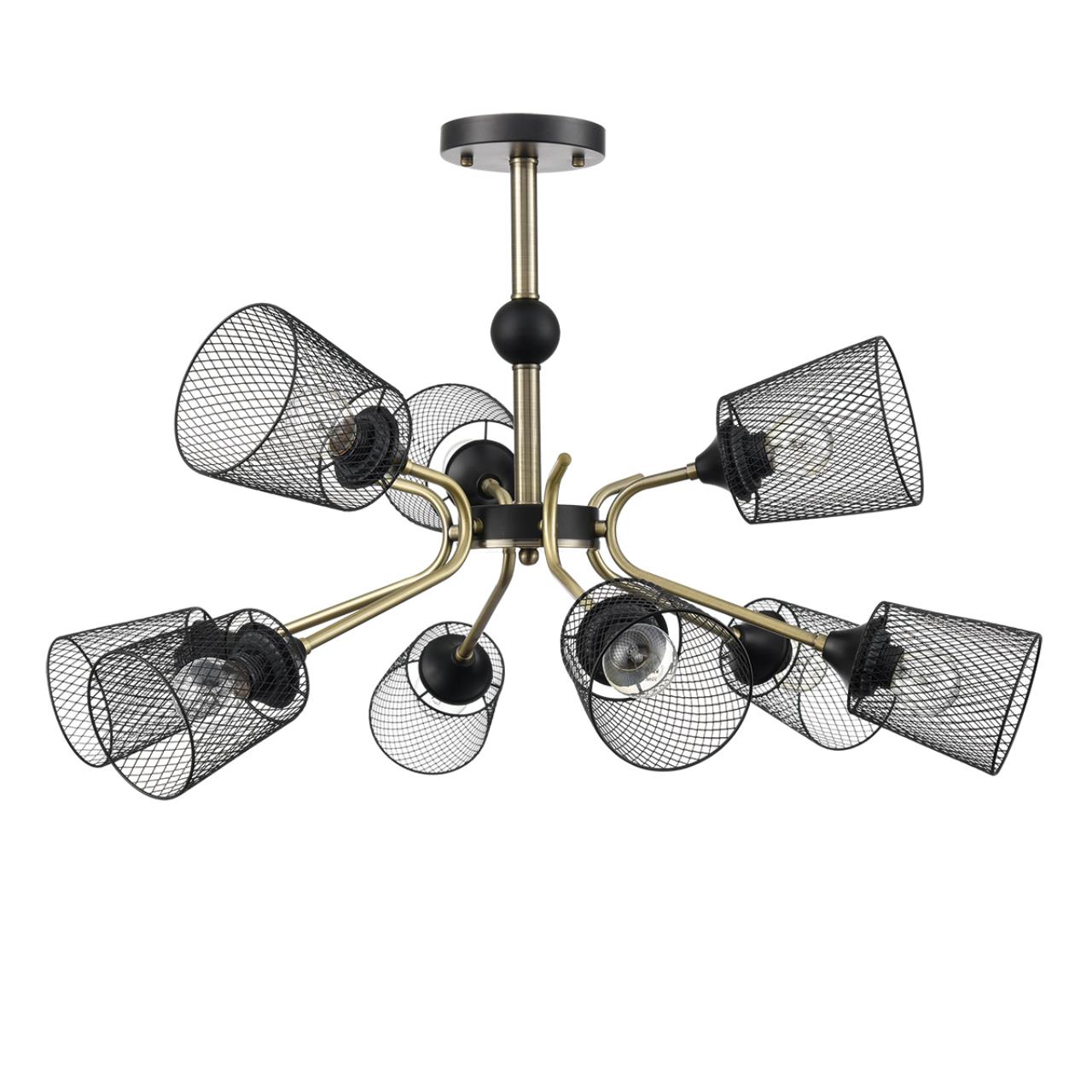 Люстра потолочная 73*44 см, 9*E27 Lumion Abris 8191/9C черный, античная бронза
