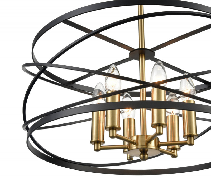 Подвесная люстра Vele Luce Florence VL5092P06, диаметр 50 см, черный