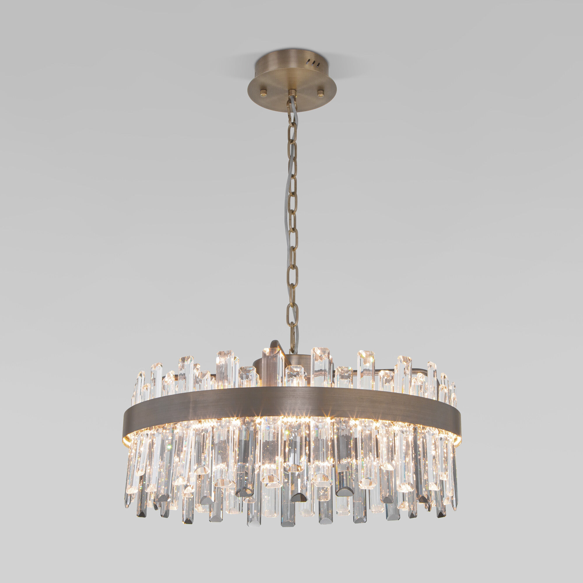 Подвесной светильник с хрусталем 60*60*119 см, *LED, 74W, 3000;4000;6000 Bogate's Sparkle 417/1, бронза
