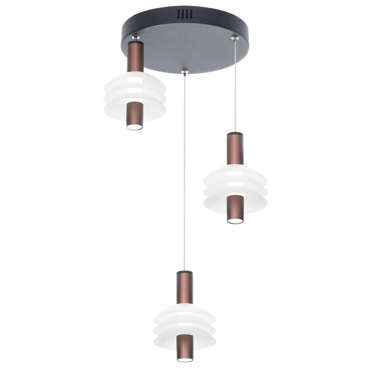 Светильник подвесной 35*185 см, 3*LED*16 W, 4000 К, Махагон Citilux Майя CL202032