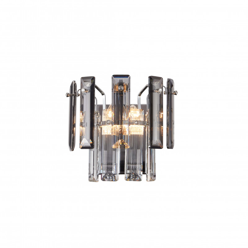 Бра 23*13*21 см, 2*E14 40W Хром, Дымчатый, Прозрачный Stilfort Ton 2159/09/02W
