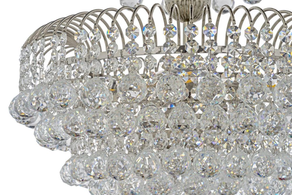 Люстра подвесная *40*40 см, 5*E14*40W, Arti Lampadari Pompei Nickel Pompei E 1.5.40.100 N, никель