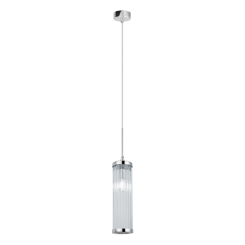 Светильник подвесной 10 см, 1*E14*40W,  Crystal Lux TADEO SP1 D100 CHROME/TRANSPARENTE, Хром