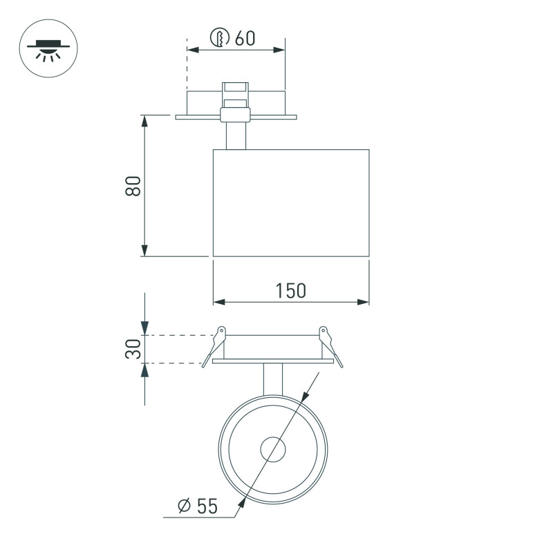 Спот Arlight 034480 15*5,5*8 см, 16W, белый (дневной)K,