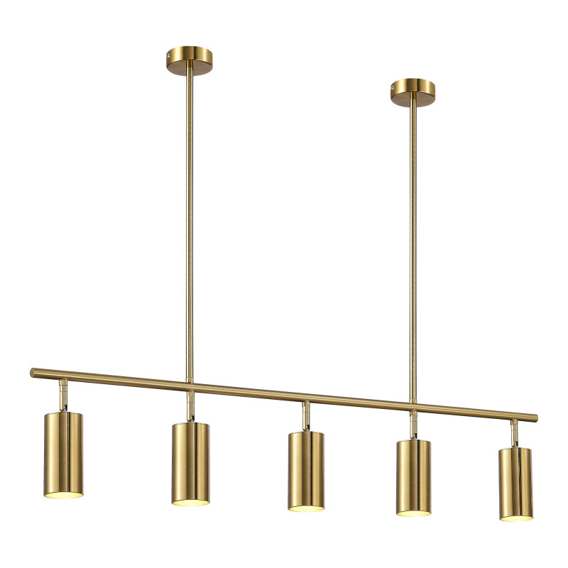 Светильник подвесной 100*8*75 см, 5*GU10 5W 4000K латунь ST Luce Sormano SL1206.303.05