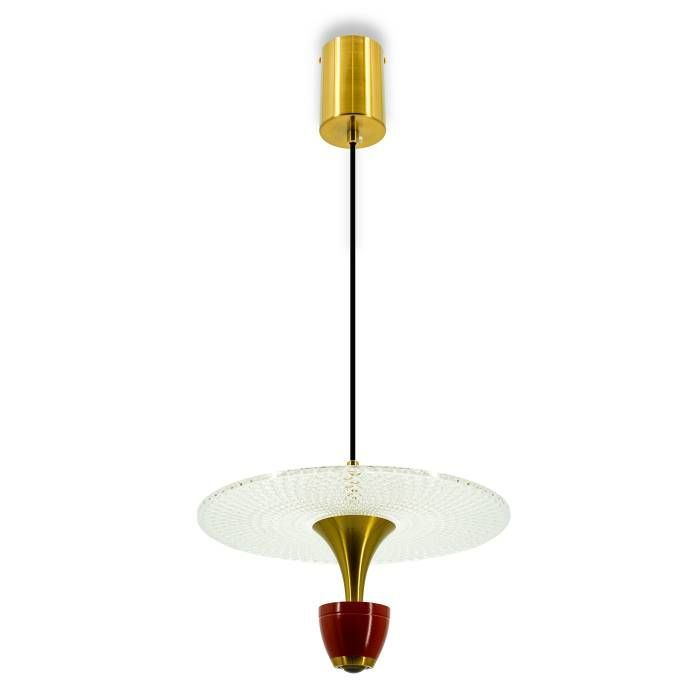 Светильник подвесной *33-200 см, 1*LED*7W, 3000K, Lightera Saimaa LE126L-30R, Красный
