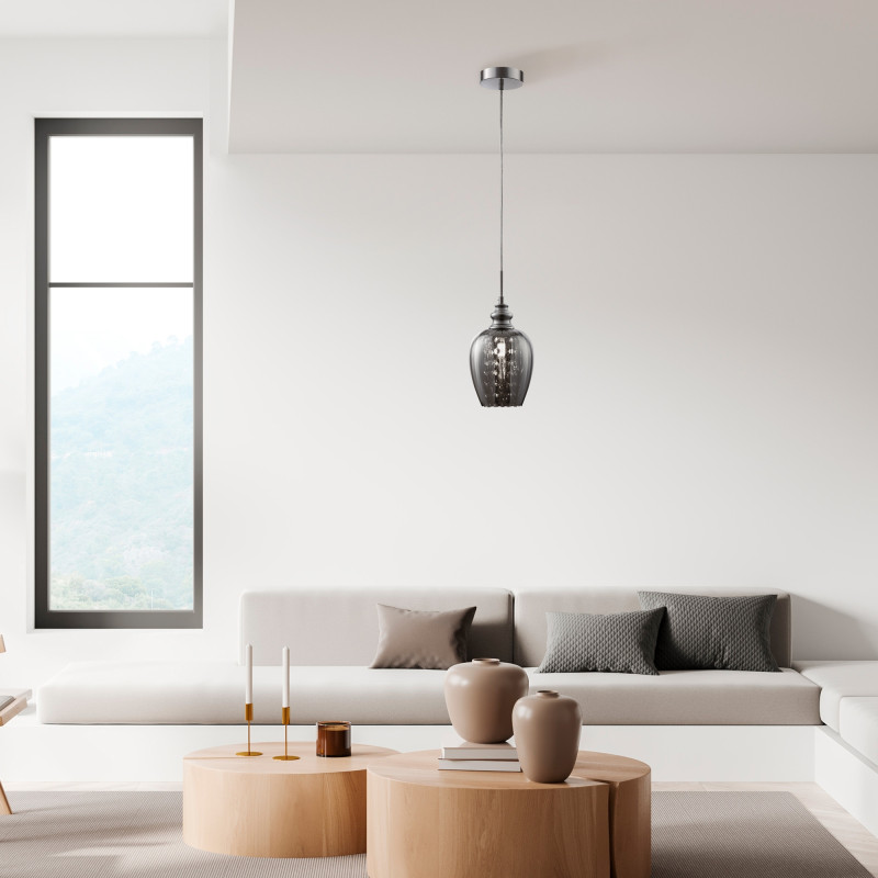 Подвес хрустальный Maytoni диаметр 170 мм Fusion MOD033-PL-01-N серый