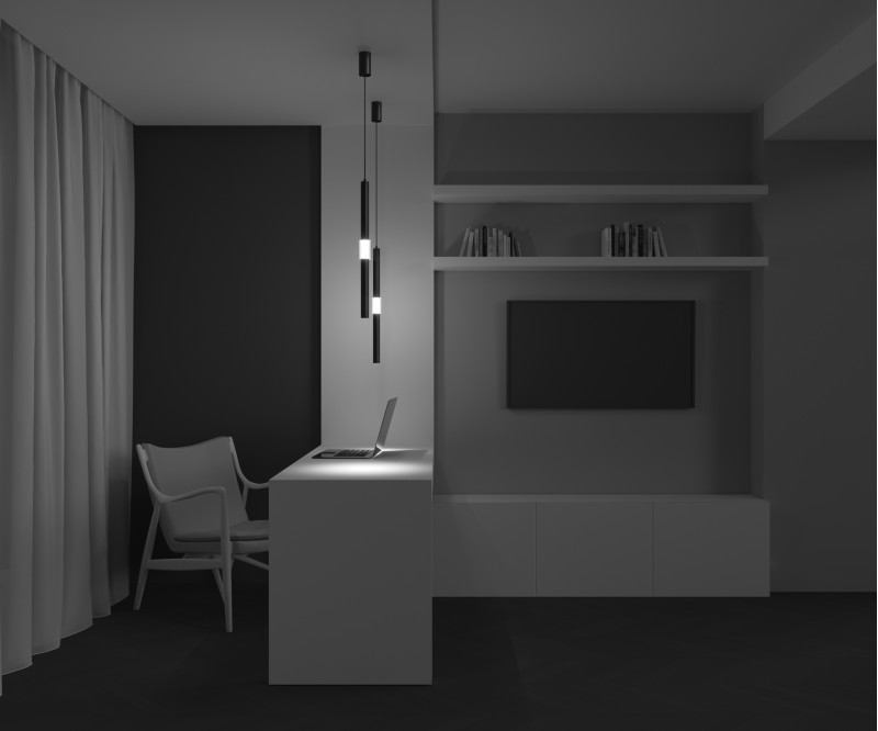 Подвесной светильник 3,5*3,5*58 см,  LED, 12W, 3000К, Maytoni Technical Jelly P105PL-12W3K-B черный