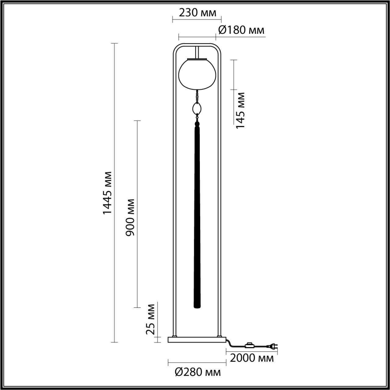 Торшер 1*E14*1*40W Odeon Light Fiolent 5432/1F, античная бронза