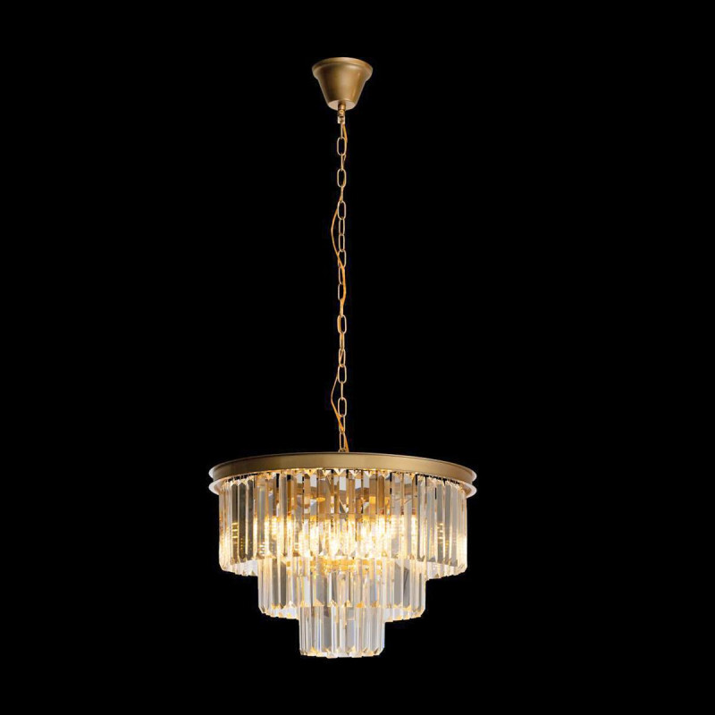 Подвесная люстра Loft IT Prism Clear 10019/500C, диаметр 50 см, золото