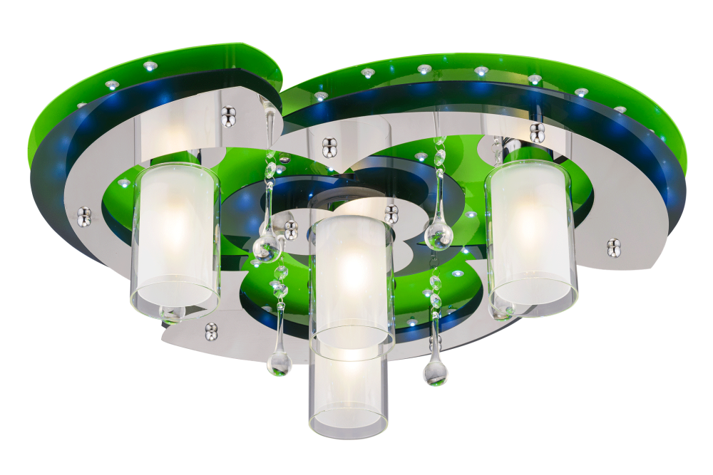 Люстра Ø620 x H200, мм, 4*40W (160W), GN+CR WT(Зелёный+Хром) Sfera Sveta 8354/4 GN+CR WT