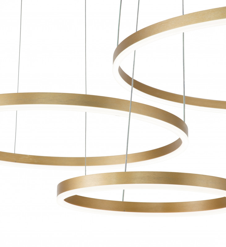 Подвесной светильник 1500*800*140/1240 мм, 3*LED 129W 3000-5700K золото Indigo Galass V000013L, 14001/3P Gold