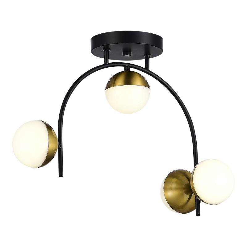 Люстра потолочная 22 см, 8W, 4000K, Evoluce Aarnio SLE6500-402-04 Черный,Золотистый