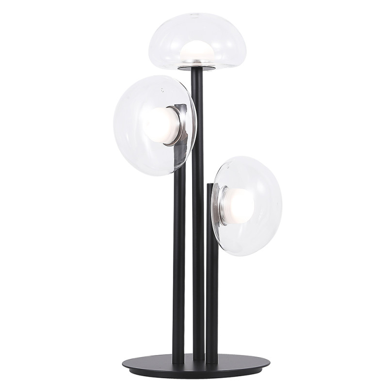 Настольная лампа 48 см, 9W LED, 3000K, Crystal Lux BOSQUE LG3 BLACK/TRANSPARENT, черный