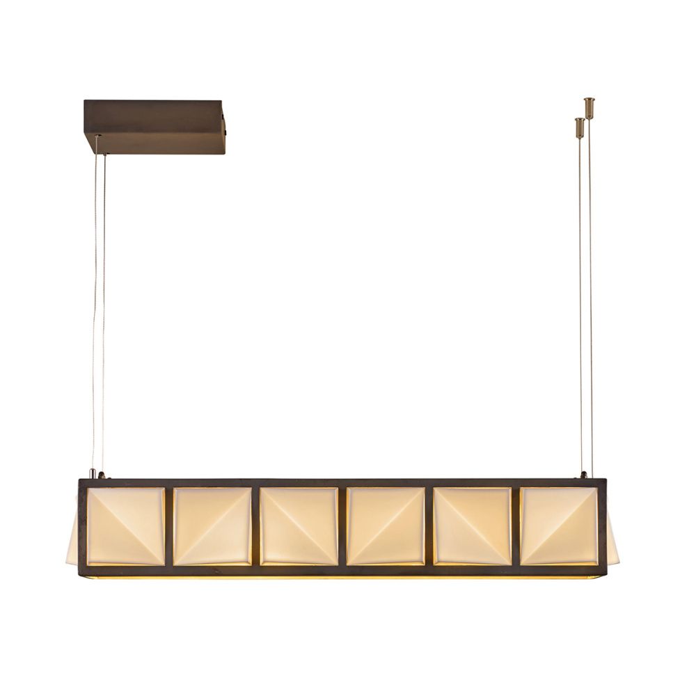 Подвесной светильник Original BTC Davey Lighting Tiled Diner Pendant 6 Light, Weathered Brass, Matt,