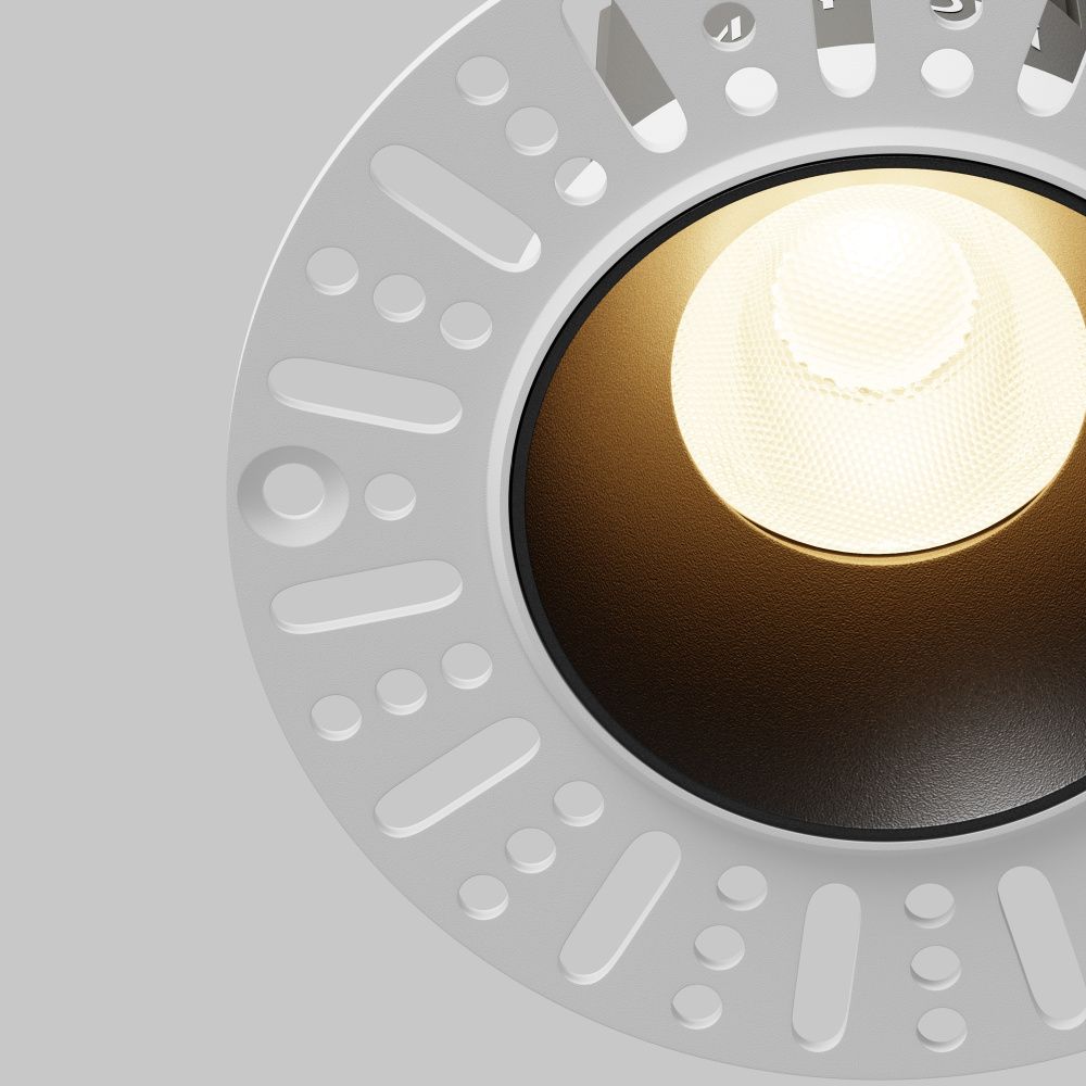 Встраиваемый светильник 9*8 см, вр 6 см, *LED*10W, 3000K, Maytoni Dip DL119-10W-3K-TRS-B, Черный