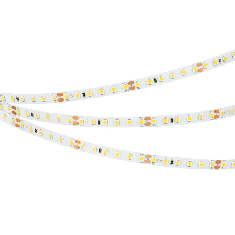 Лента RT-A120-8mm 24V Day4000 (9.6 W/m, IP20, 2835, 5m) (Arlight, Открытый) 011581(2). Цена указана за 5 метров. Продается кратно 5 метрам.