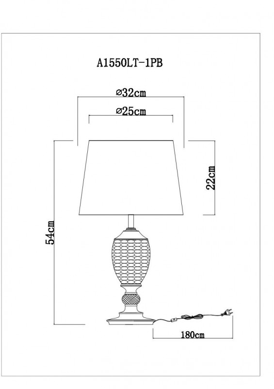 Настольная лампа Arte Lamp Radison A1550LT-1PB, полированная медь