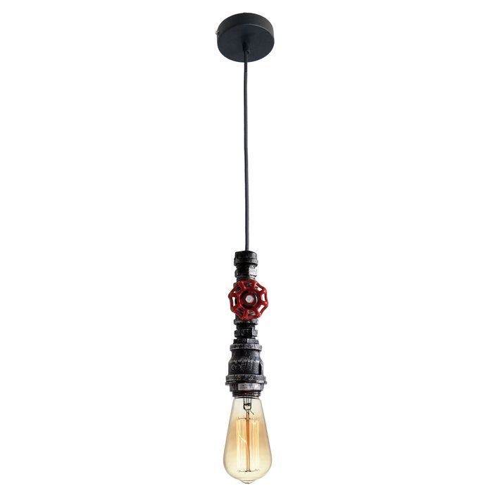 Подвесной светильник Lussole Loft LSP-9692, диаметр 10 см, черный, серый