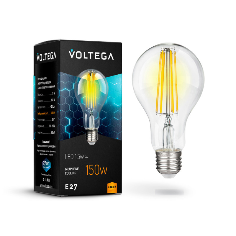 7104 Лампа светодиодная  Voltega Crystal 15W 1450Lm 2800K E27