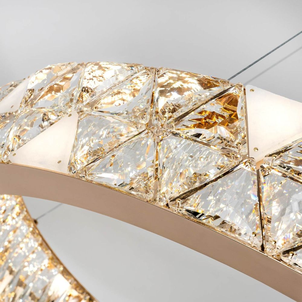 Подвесная люстра 80x50см, LED, 43Вт, 3000 / 6000K, Modelux ML.6982.800P GD Золото