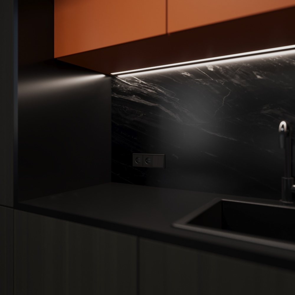 Накладка для розетки с заземлением и защитными шторками, S70 Metal, антрацит Voltum VLSM000712