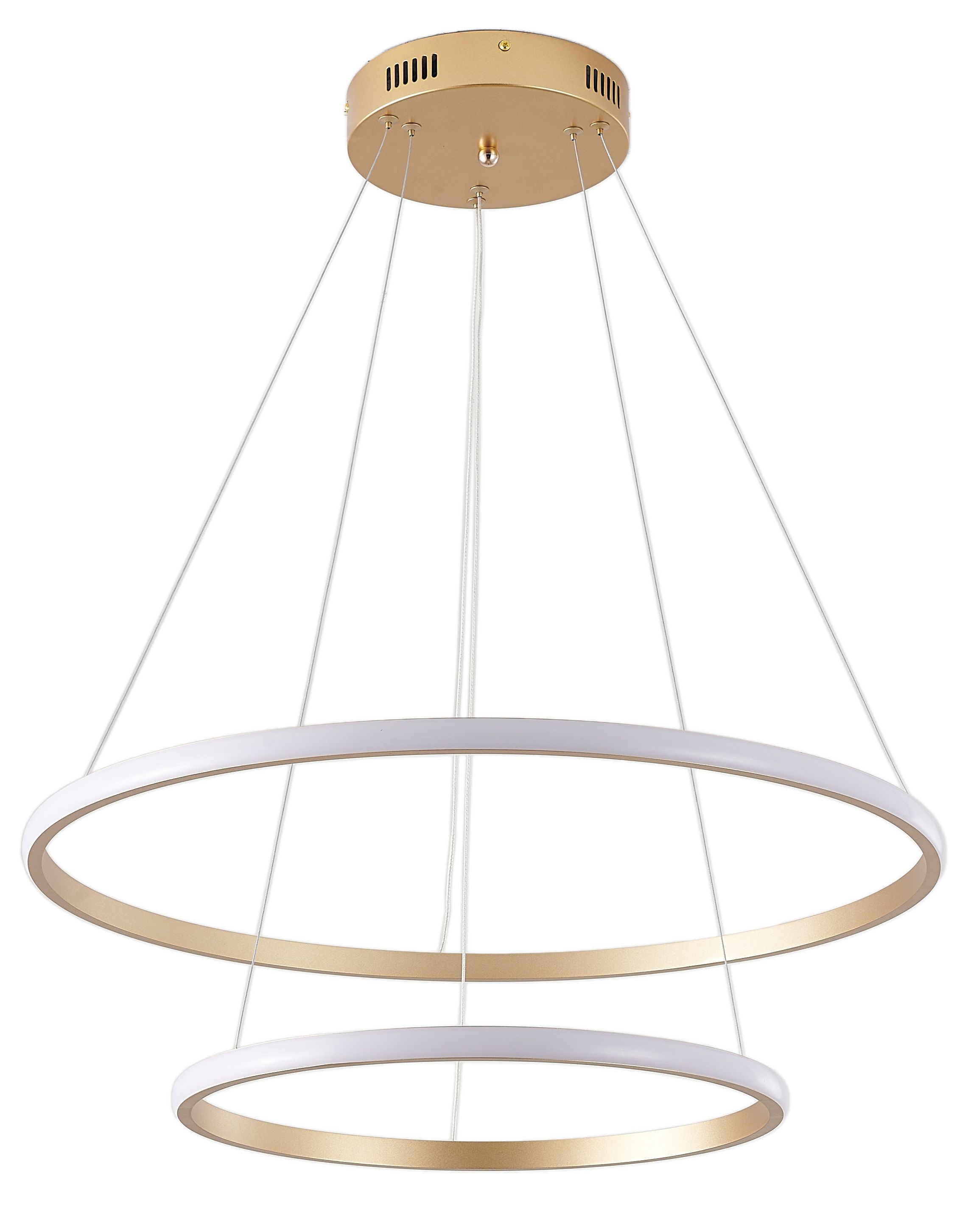 Светильник подвесной 40/60 см, LED 63W 4000K матовое золото Zortes Ringolight ZRS.33320.63C
