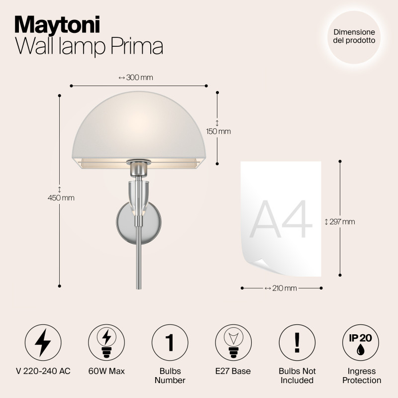 Светильник 45 см, Maytoni Z034WL-01CH, хром