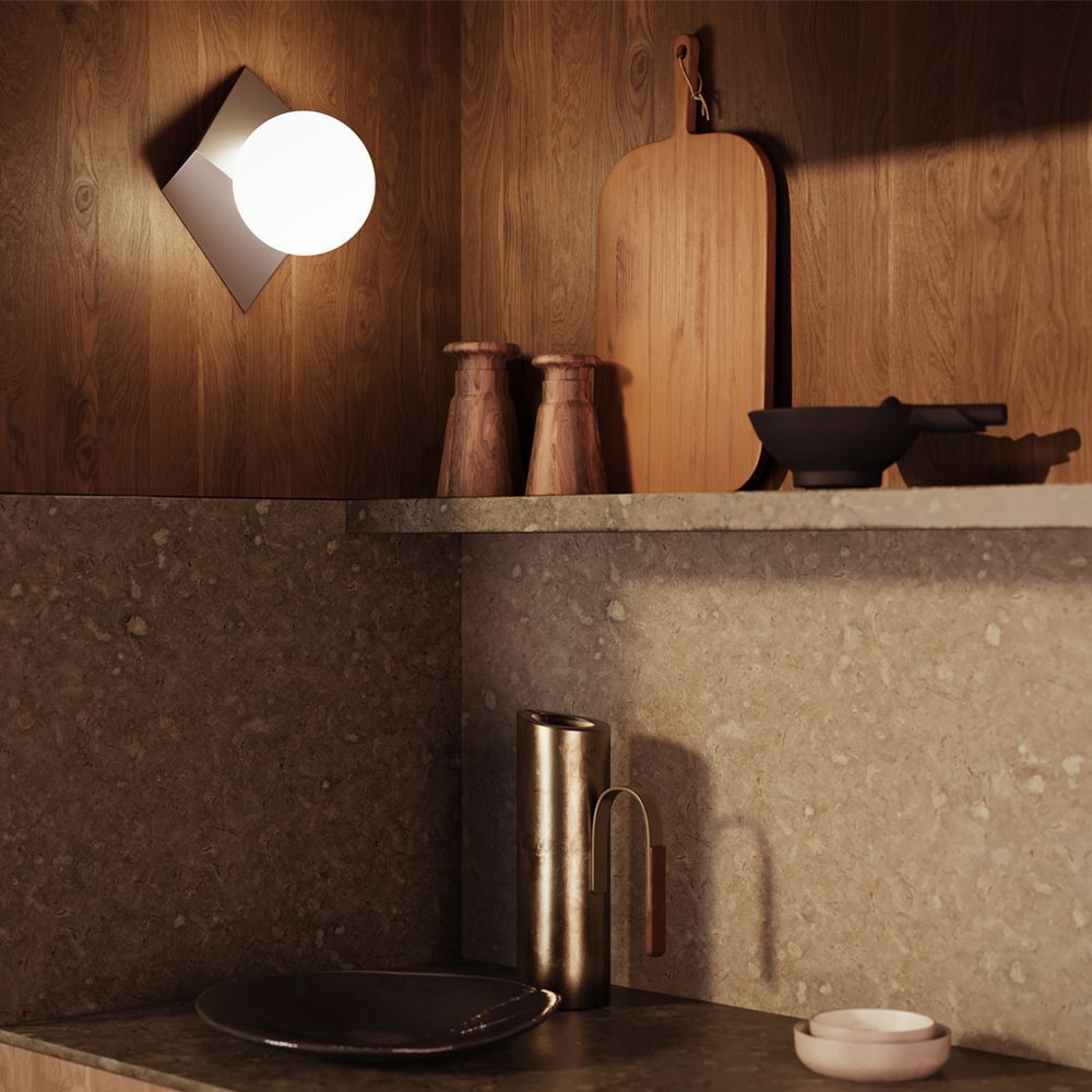 Настенный светильник 22 см, Maytoni Cubeo MOD445WL-01PT, платина