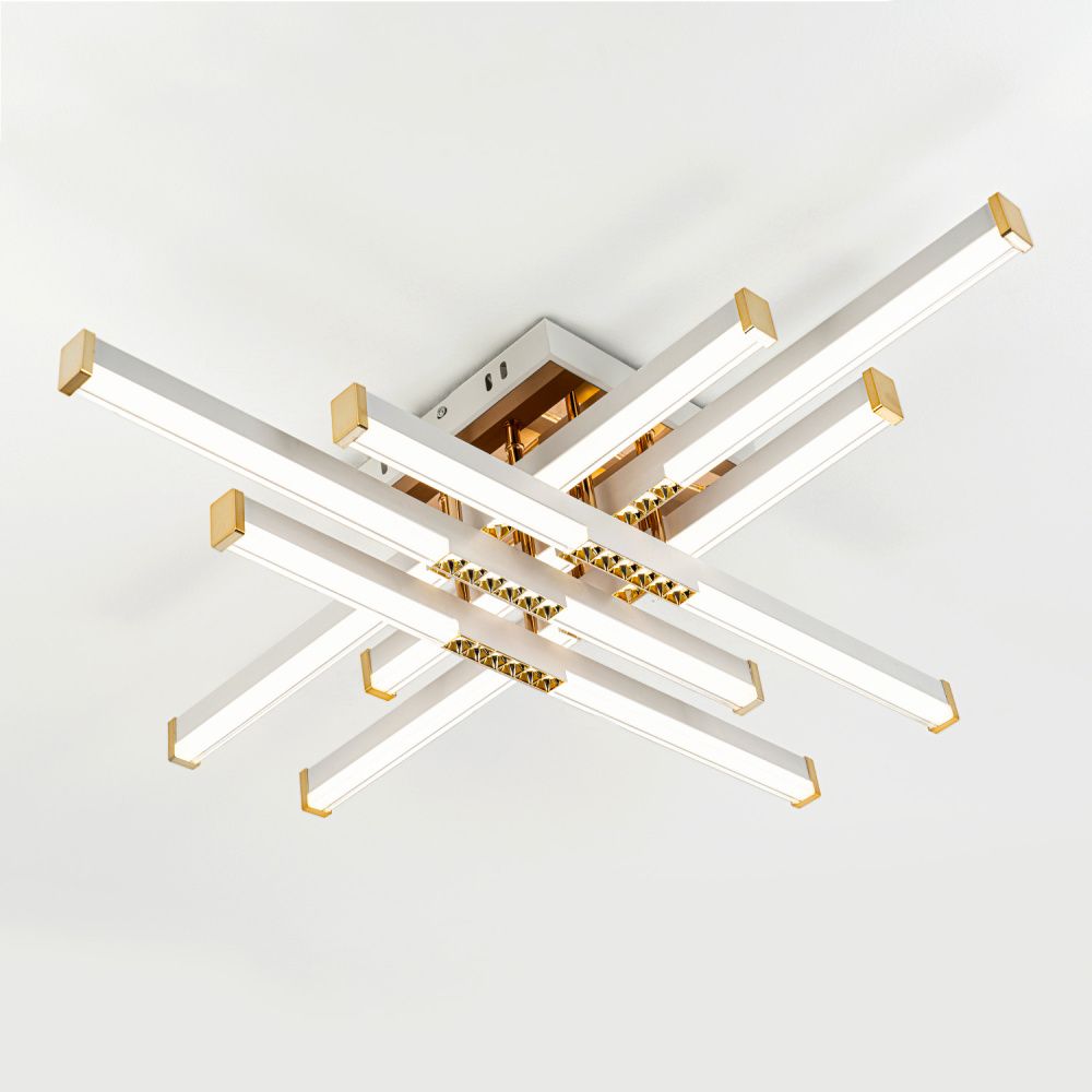 Светильник 77*77*13 см, LED*80W, 3000-6000K, Modelux  MDL.9376.700CL WH, Белый, Золото