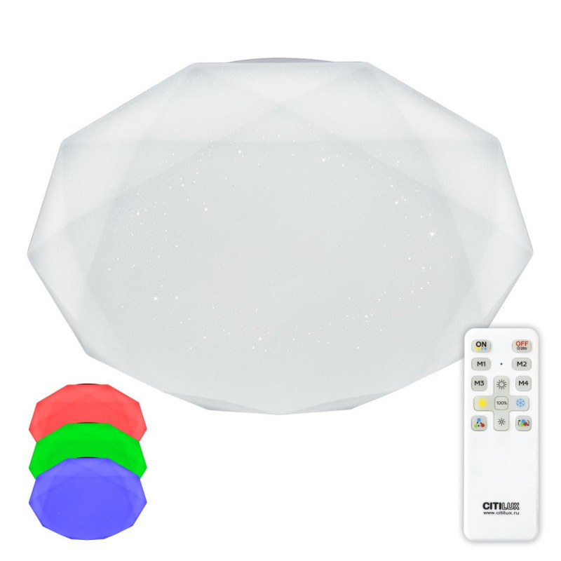 Светильник 56 см, 90W, 3000-5500K с пультом Citilux Астрон CL733900G, белый