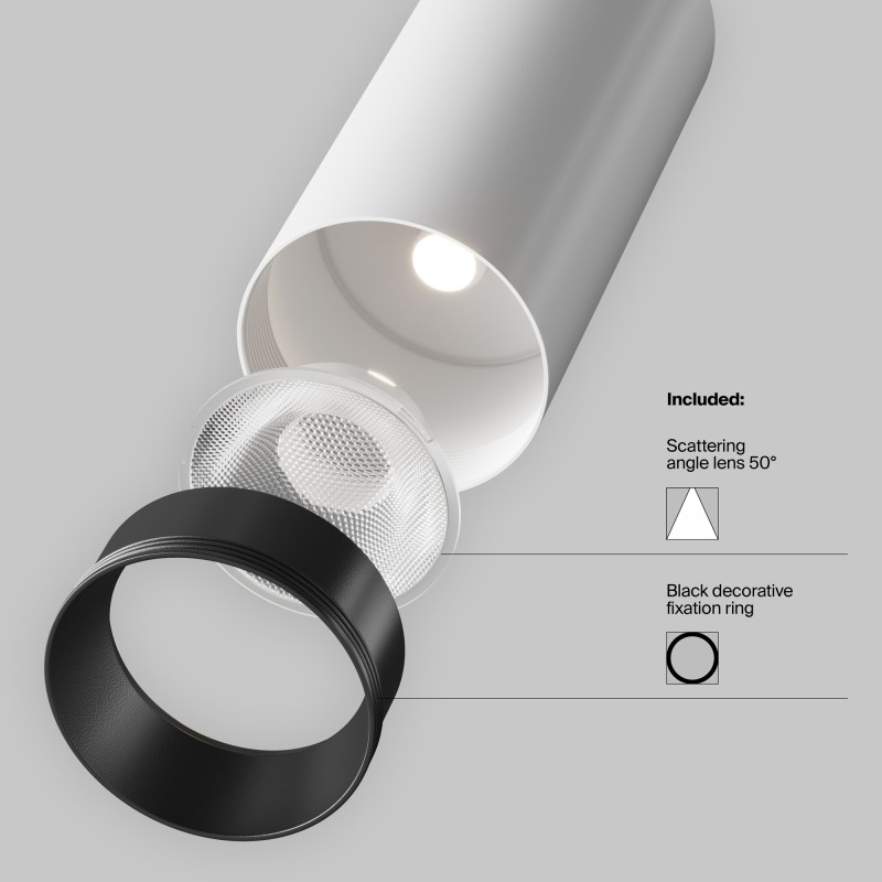 Светодиодный светильник 16 см, 12W, 3000K, Maytoni Unity Focus LED TR021-1-12W3K-W-W, белый