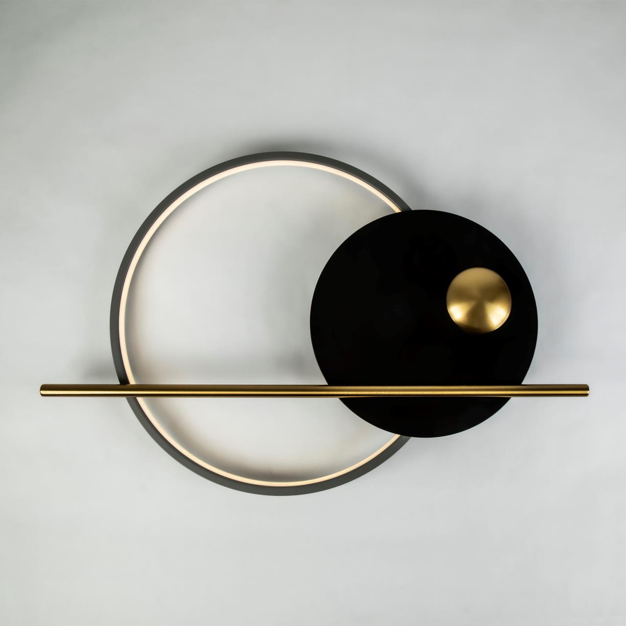 Бра 42*65 см, 27W, 3000-6000K, Черный, Золото LED4U L7401-650