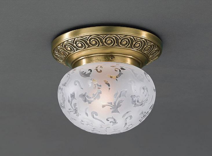 Светильник потолочный диаметр 16 см Reccagni Angelo PL 7741/1 Бронза