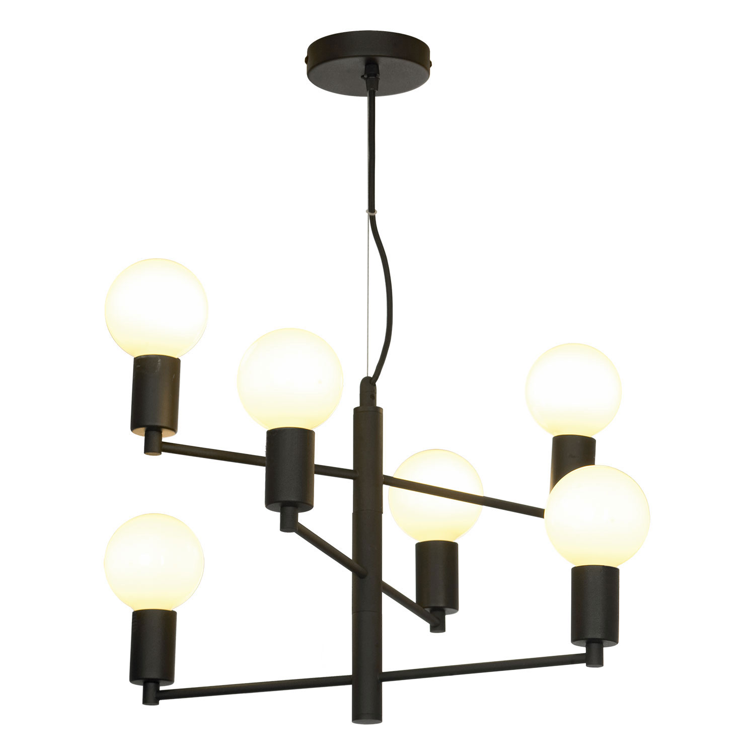 Подвесной светильник 50 см, Lussole HURON LSP-8156-W черный